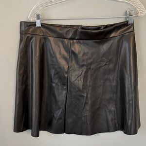 Nwot Black Faux Leather A-Line Skirt - Women